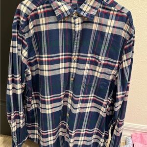 Vineyard Vines Navy and Red Plaid Shirt